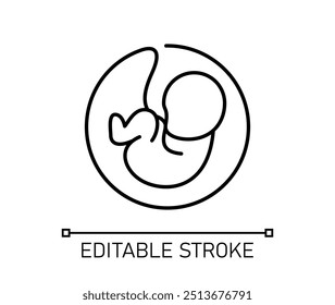 Embryo Child icon vector editable stroke
