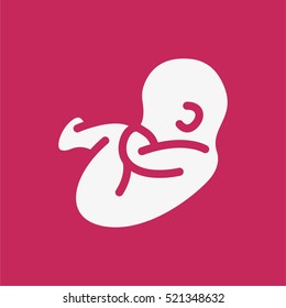 Embryo Child Minimalistic Flat Solid Icon Pictogram Symbol