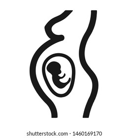 Embryo fetus flat vector icon
