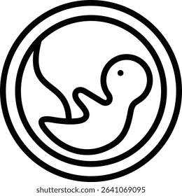 embryo icon illustration design with outline, this is not made from any AI generation
