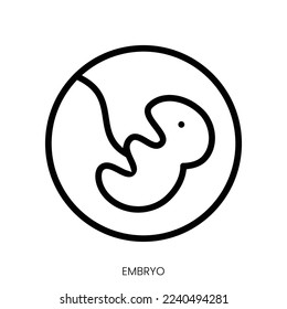 embryo icon. Line Art Style Design Isolated On White Background