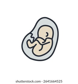 embryo icons isolated on White Background. Flat style design