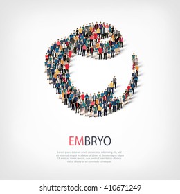 embryo people sign 3d