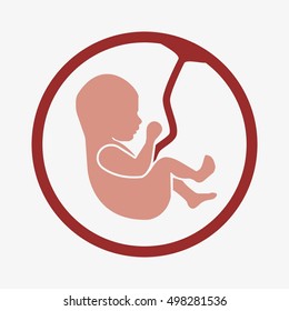 Embryo Phase Of Baby. Pregnancy Icon. Stock Vector Icon