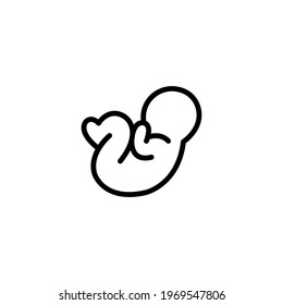 Embrión, gestación simple de línea delgada ilustración vectorial