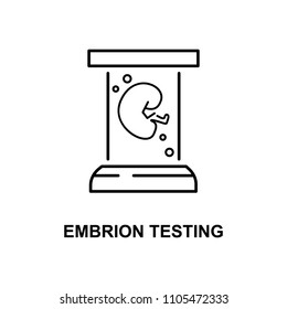 embryo testing icon. Element of technologies icon with name for mobile concept and web apps. Thin line embryo testing icon can be used for web and mobile. Premium icon on white background