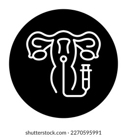 Embryo transfer black line icon. Fertilization. Pictogram for web page
