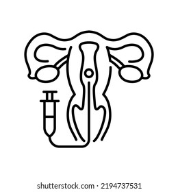 Embryo transfer olor line icon. Pregnancy. Pictogram for web page, mobile app, promo.