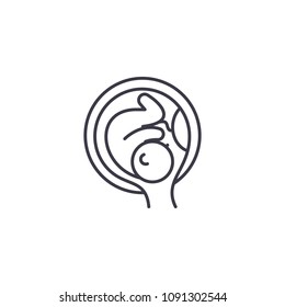 Embryo in the womb linear icon concept. Embryo in the womb line vector sign, symbol, illustration.