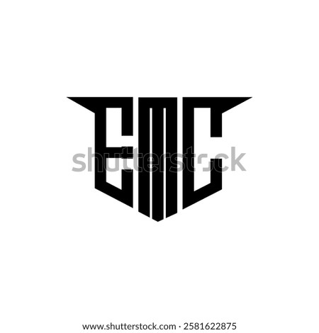 EMC letter logo design with white background in illustrator, vector logo modern alphabet font overlap style, calligraphy designs for logo, Poster, Invitation, etc.