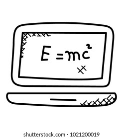 
Emc2 doodle icon. Mathematical software 
