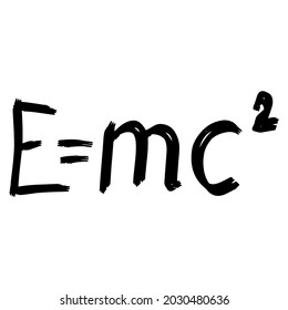 E=MC2 drawing on white background, vector illustration