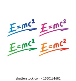 e=mc2 formula. hand drawing e=mc2 formula. physics formula. energy, mass and speed of light