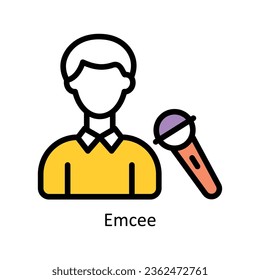 Emcee vector Filled outline Icon Design illustration. Event Management Symbol on White background EPS 10 File
