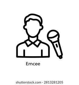 Emcee vector  outline Icon Design illustration. Event Management Symbol on White background