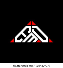 EMD letter logo creative design with vector graphic, EMD simple and modern logo in round triangle shape.