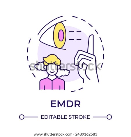 EMDR multi color concept icon. Mental health condition, desensitization. Emotional wellness. Round shape line illustration. Abstract idea. Graphic design. Easy to use in infographic, presentation