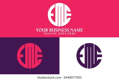 EME circular logo, EME Monogram logo design