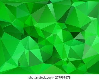 Emeral green abstract geometric rumpled triangular low poly style vector illustration graphic background
