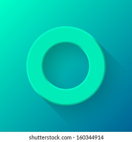 Emerald abstract technology volume knob  blank round button template and flat designed shadow   gradient background for web sites  user interfaces (ui)   applications (apps)  Vector illustration 