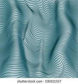 Emerald abstract waves 3d effect vector background