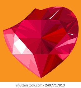 emerald broken heart vector illustration