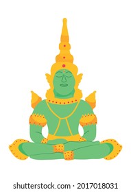 icono de emerald buddha sobre fondo blanco