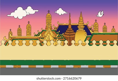 O Buda Esmeralda Wat Phra Kaew faz parte do Grande Palácio na Tailândia