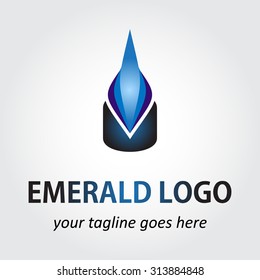 emerald business logo design, corporate identity elements.