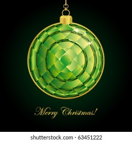 Balón de Navidad Esmeralda. Ilustración vectorial.