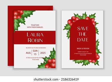 Emerald christmas greenery, spruce, fir, pine cones seasonal vector design frame. Winter chic wedding or new year party invitation card. Watercolor style