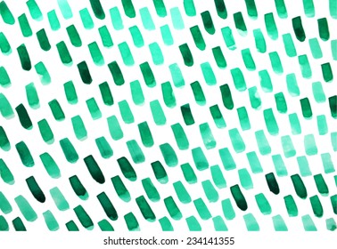 Emerald color dabs isolated on white background. Watercolor pattern vector illustration