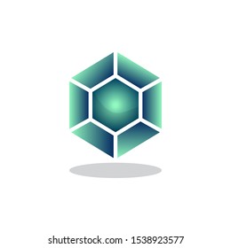 Emerald crystal stone flat icon, vector sign, Green Precious crystal colorful pictogram isolated on white. Symbol, logo illustration. Flat style design