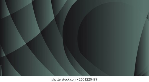Emerald Depths Abstract Overlapping Curves