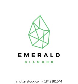 emerald diamond gem stone logo vector icon illustration