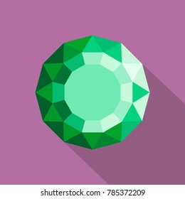 Emerald diamond icon. Flat illustration of emerald diamond vector icon for web.
