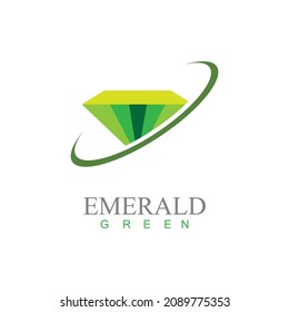 smaragdfarbenes Logo, Vektorsymbol