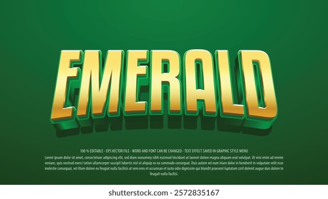 Emerald editable text effect, shiny text effect