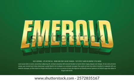 Emerald editable text effect, shiny text effect
