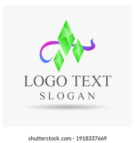 Emerald elegant logo icon symbol vector design idea template for jewelry store