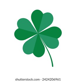 Emerald four leaf clover. Vector illustration