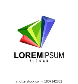 Emerald gem logo design Premium Vector