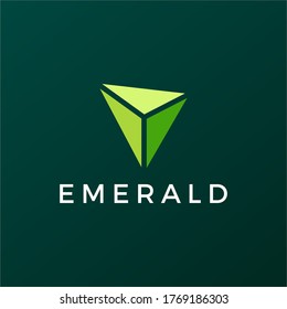 emerald gem logo vector icon illustration	