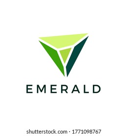 emerald gem logo vector icon illustration