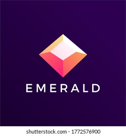 emerald gem logo vector icon illustration