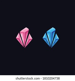 Emerald gem stone logo icon design template