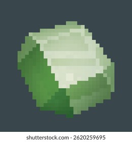 emerald gemstone in pixel art style with isolated background