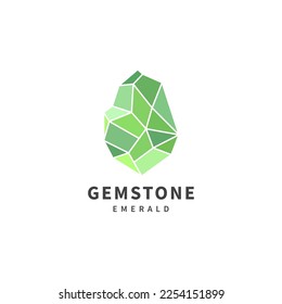emerald gemstone vector logo design illustration