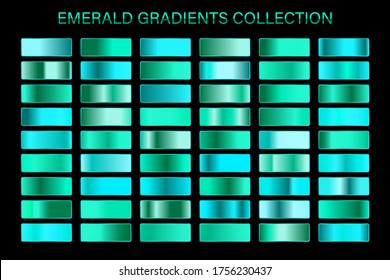 Smaragdglänzender Farbverlauf, Metallfolienstruktur. Hochwertige Vektorgradienten. glänzender metallischer Hintergrund.