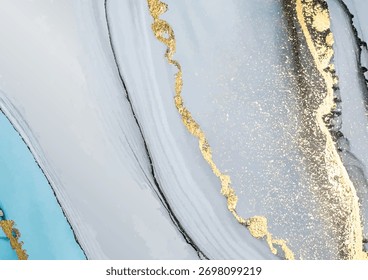 Emerald Gold Marble Abstract Texture Background